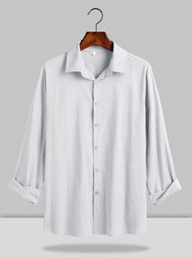Three Quarter Sleeves Shirt With Pockets Shirts coofandy White M 