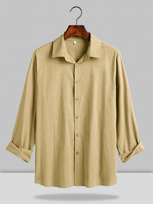 Three Quarter Sleeves Shirt With Pockets Shirts coofandy Yellow M 