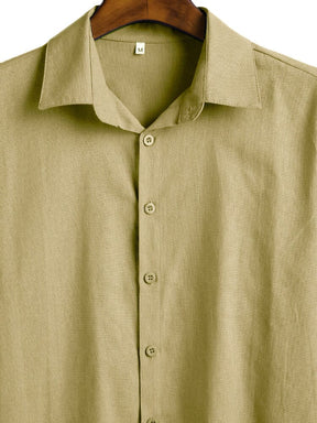 Three Quarter Sleeves Shirt With Pockets Shirts coofandy 