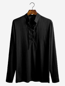 Coofandy V Neck Long Sleeves Shirt Shirts coofandy Black S 