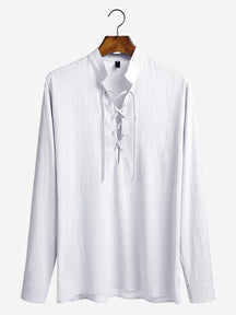 Coofandy V Neck Long Sleeves Shirt Shirts coofandy White S 
