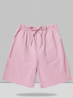 Coofandy Linen Style Multi-pocket Shorts Casual Pants coofandystore Pink S 