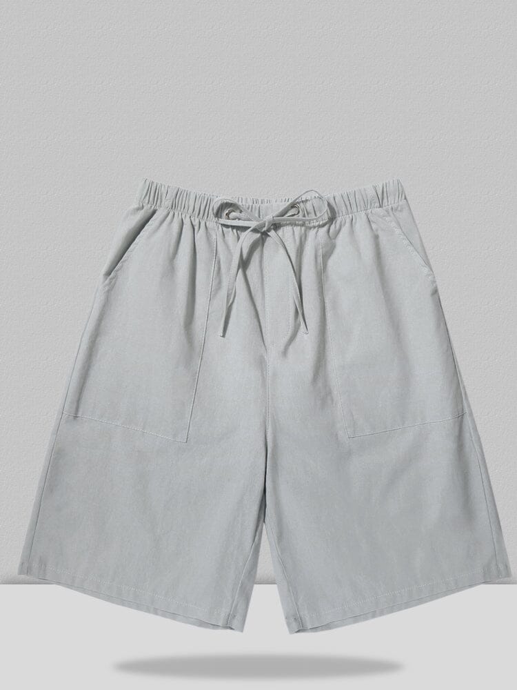 Coofandy Linen Style Multi-pocket Shorts Casual Pants coofandystore Light Grey S 