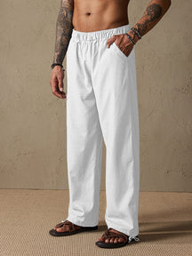 Casual Loose Style Beach Pants Pants coofandy White XS 