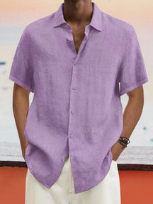 Coofandy Natural Dyeing Short Sleeves Shirt Shirts coofandy Purple S 