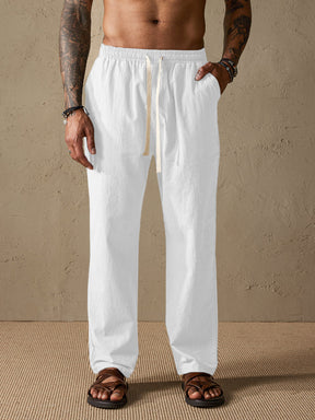 Linen Style Loose Straight Pants