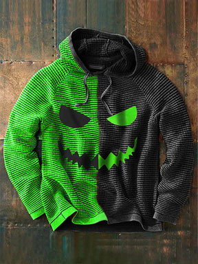 Halloween Demon Face Hoodie coofandystore Green S 
