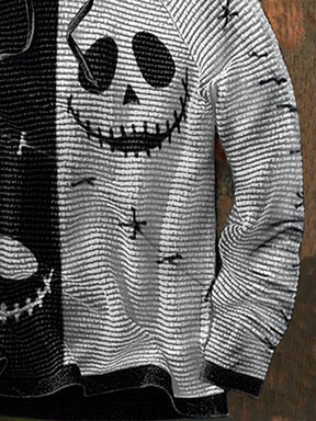 Halloween Ghost Black and White Face Hoodie coofandystore 