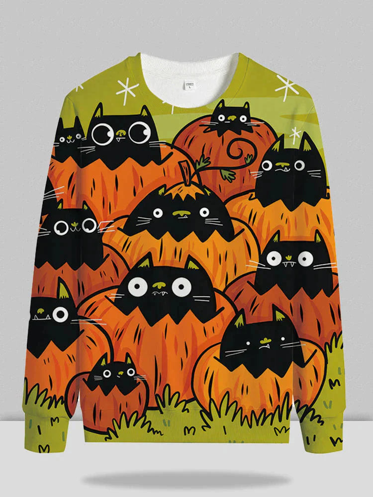 Halloween Pattern Sweater coofandystore Green S 