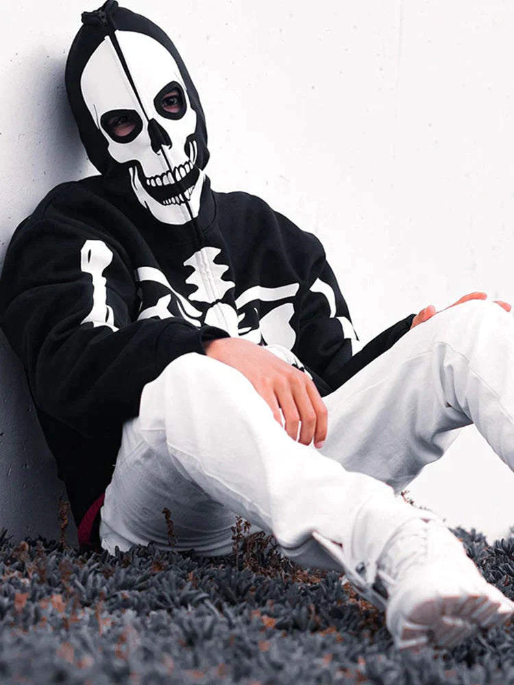 Halloween Printed Skeleton Hoodie coofandystore 