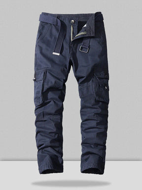 Cotton Style Multi-pocket Straight Pants coofandystore Navy Blue S/30 