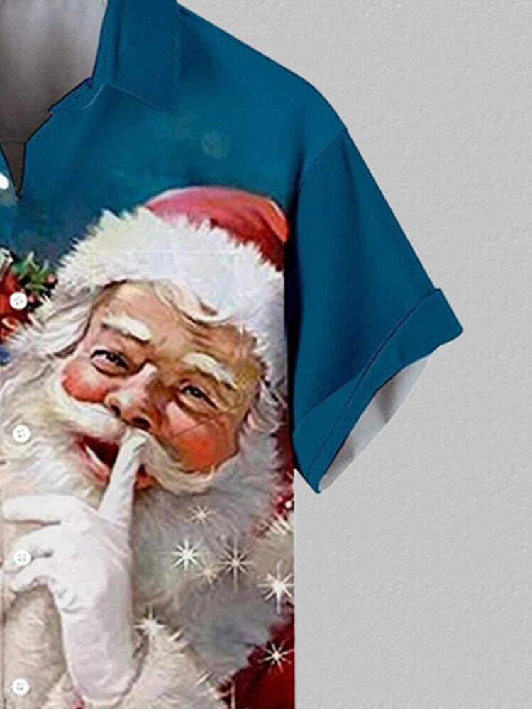 Christmas Santa short sleeve shirt with packet Shirts & Polos coofandystore 
