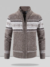 Christmas snowflake piece standing collar warm cardigan knitted jacket Sweaters coofandystore Coffee M 