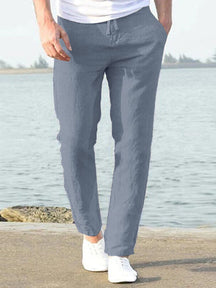 Casual Loose Solid Color Lacing Elastic Waist Pants Pants coofandystore Light Grey M 