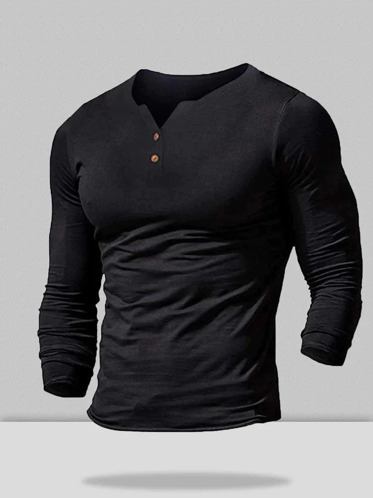 Fit V-Neck Button Top Shirts & Polos coofandystore Black S 