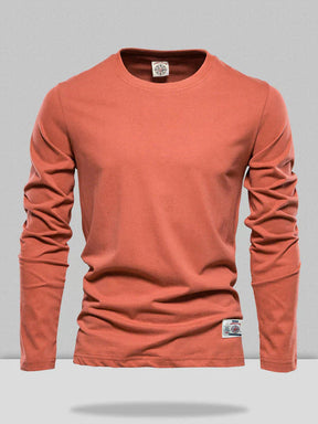 Long Sleeve Solid Cotton Top Shirts & Polos coofandystore Red M 