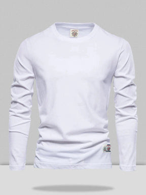 Long Sleeve Solid Cotton Top Shirts & Polos coofandystore White M 