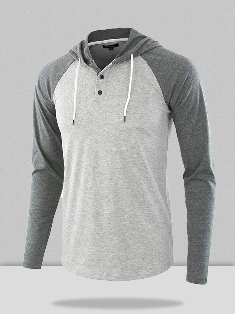 Casual Two-Tone Hooded Sweatshirt Fashion Hoodies & Sweatshirts coofandystore Grey/White S 