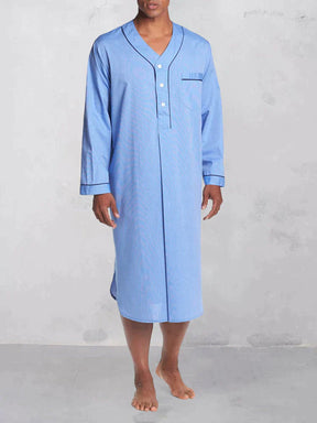 Coofandy Unique Casual Button Nightgown Nightgowns coofandystore Light Blue S 