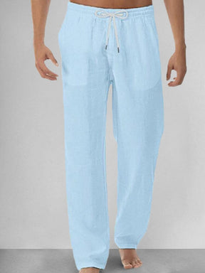 Casual Cotton Linen Pants Pants coofandystore Blue S 