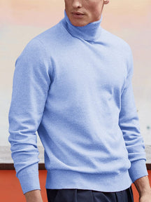 wool turtleneck bottoming sweater Sweaters coofandystore Sky Blue S 
