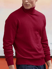wool turtleneck bottoming sweater Sweaters coofandystore Wine Red S 