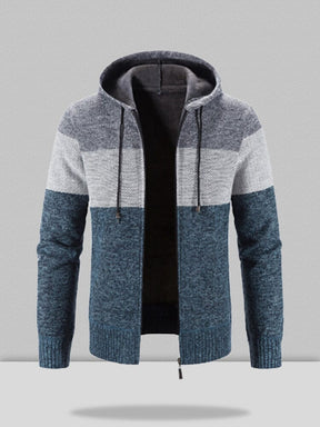 Cardigan patchwork long-sleeved knitwear jacket Coat coofandystore Navy Blue M 