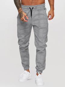 fitness casual printed drawstring pants Pants coofandystore Light Grey M 