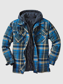 Thickened Cotton Printed Hooded Jacket 4 Coat coofandystore Blue S 