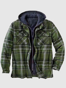Thickened Cotton Printed Hooded Jacket 3 Coat coofandystore Dark Green S 