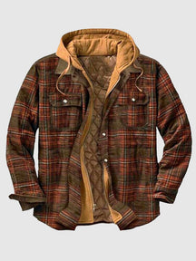 Thickened Cotton Printed Hooded Jacket 4 Coat coofandystore Dark Brown S 