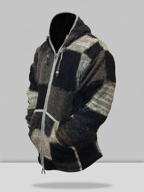 Splicing Zipper Hooded Sweater Coat coofandystore 