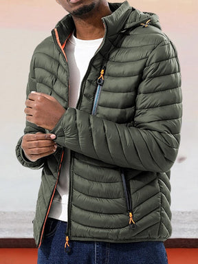 Light cotton jacket with removable hood Coat coofandystore Army Green M 