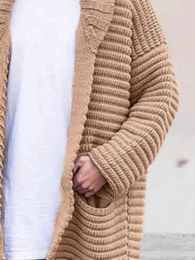 Lapel Neck Sweater Coat Sweaters coofandystore 