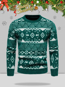 Christmas Long Sleeve Knitted Basic Sweater Sweaters coofandystore Green M 