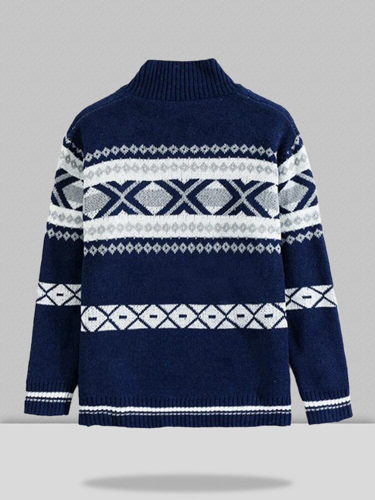 Jacquard Long Sleeve Sweater Coat Fashion Hoodies & Sweatshirts coofandystore 