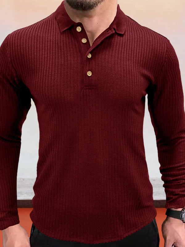 Slim Fit Button Sweater Sweaters coofandystore Wine Red S 