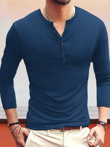 Solid Round Neck Shirt Shirts & Polos coofandystore Blue S 
