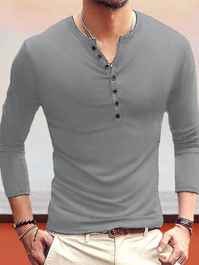 Solid Round Neck Shirt Shirts & Polos coofandystore Grey S 