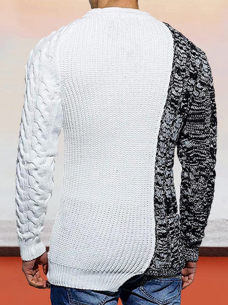 Round Neck Knitted Long Sleeve Sweater Sweaters coofandystore 