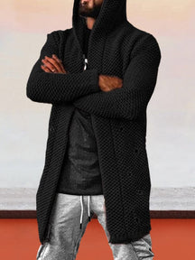 Coofandy Solid Hooded Sweater Coat Sweaters coofandystore Black S 