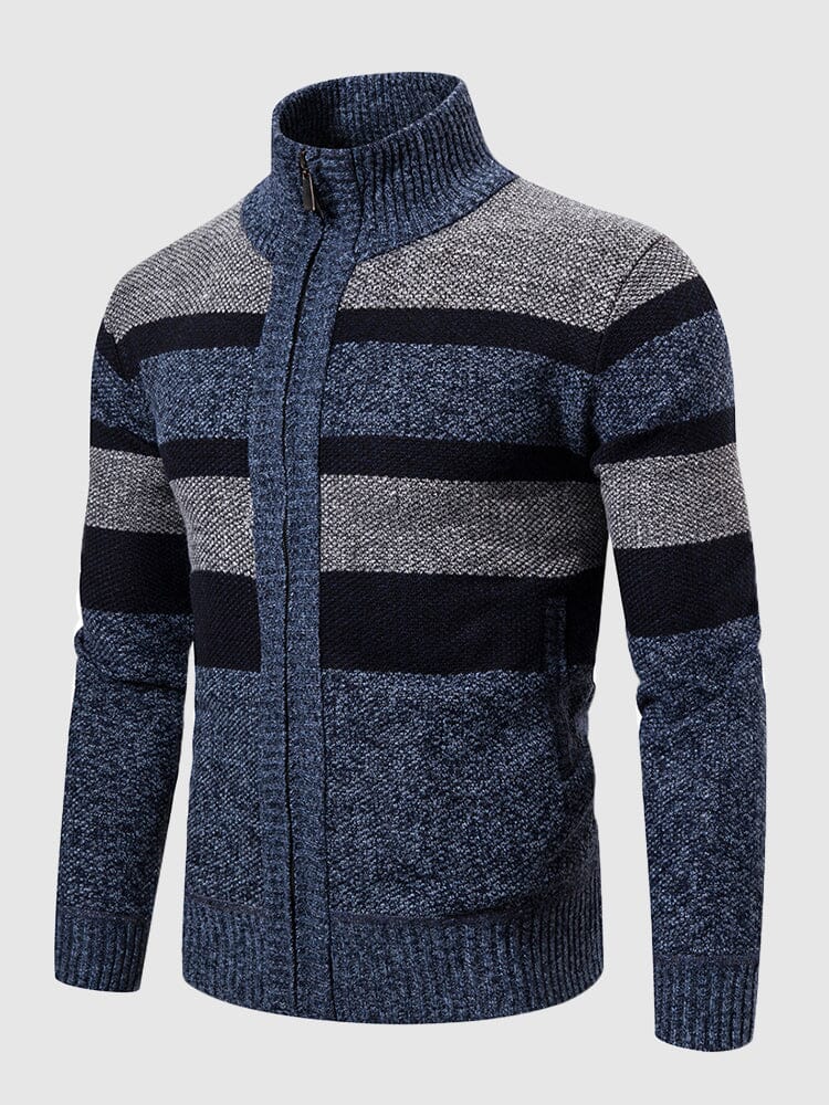 Trendy Cardigan Long Sleeve Knit Sweater Sweaters coofandystore Blue Grey M 