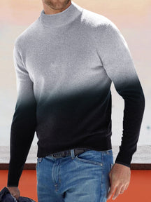 Soft Slim Fit Gradient Sweater Sweaters coofandystore Black M 