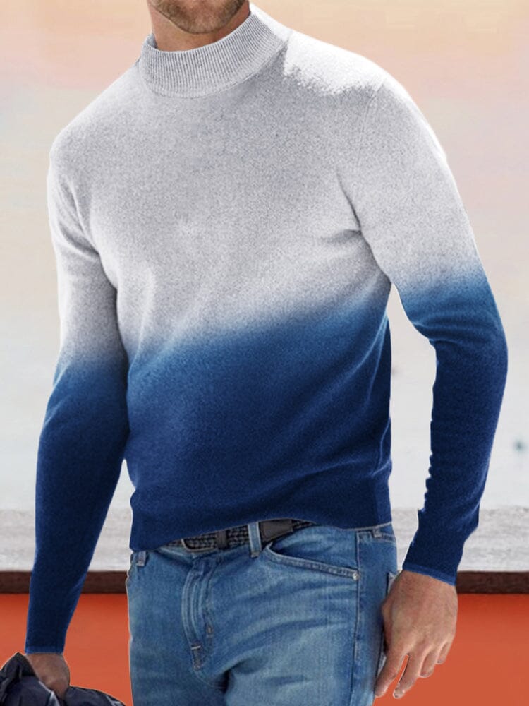Soft Slim Fit Gradient Sweater Sweaters coofandystore Blue M 