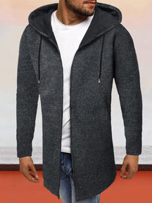 Flannelette Windproof Warm Knitted Coat Coat coofandystore Deep Grey M 