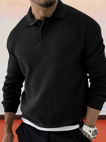 Solid Casual Button Sweater Sweaters coofandystore Black M 