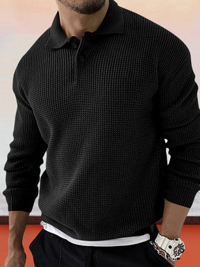 Solid Casual Button Sweater Sweaters coofandystore Black M 
