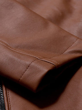 Slim Fit Hooded Leather Coat Coat coofandystore 
