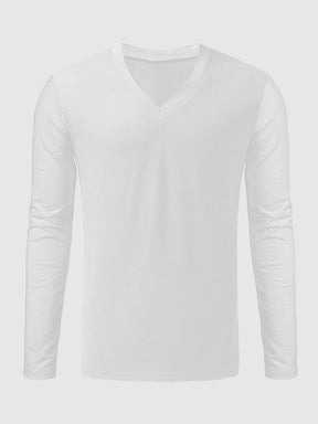 Solid Color V-neck T-Shirt Shirts & Polos coofandystore 