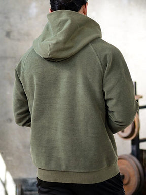Solid Color Embroidered Hooded Padded Sweatshirt Hoodies coofandystore 